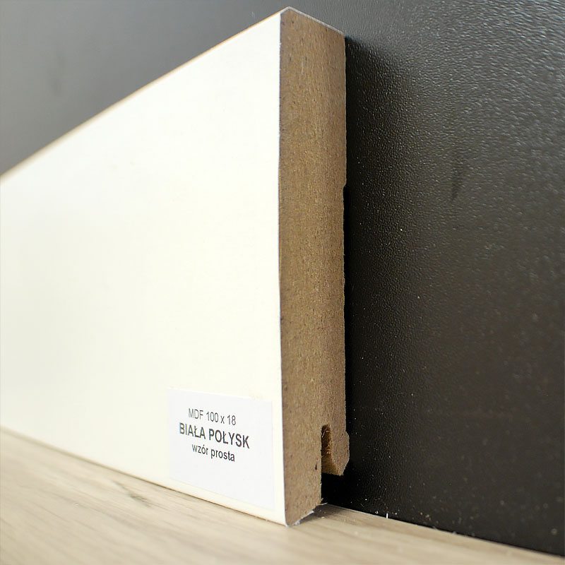 Listwa biała prosta MDF 100/18